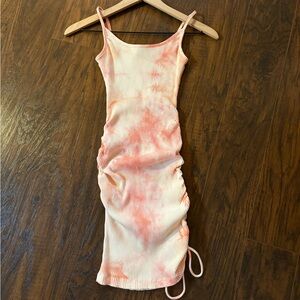 Princess Polly white & pink tie-dye dress